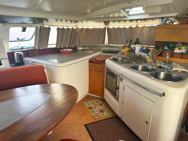 Kitchen on sailing boat Casa Bianca